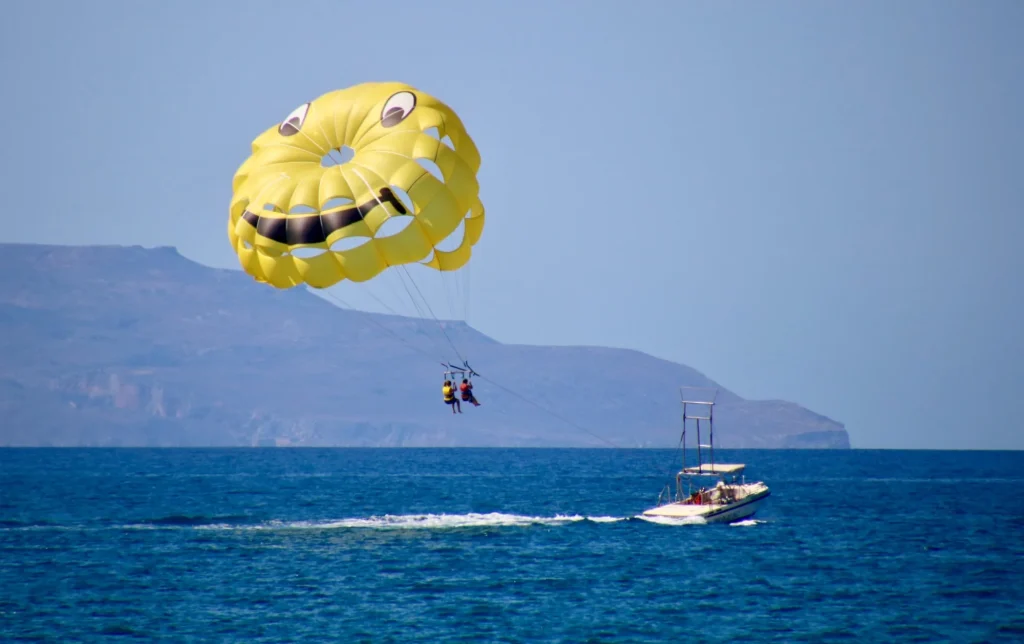 paragliding on the sea